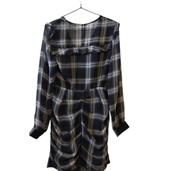 Heartloom Black and Cream Plaid Long Sleeve Dress - Picture 3 of 3